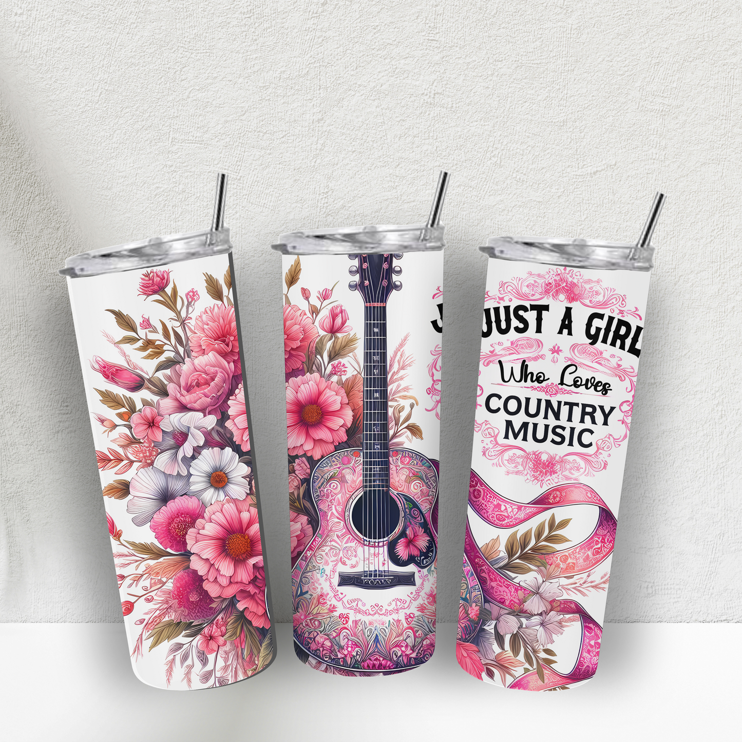 Just a Girl who Loves Country Music Tumbler, Music Lover Cup, Personalized Tumbler, Country Song Gift for Her