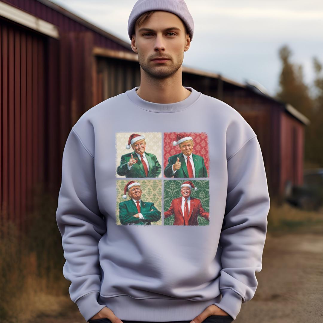 Unisex Trump Christmas Sweatshirt - Festive & Cozy Holiday Wear for Supporters