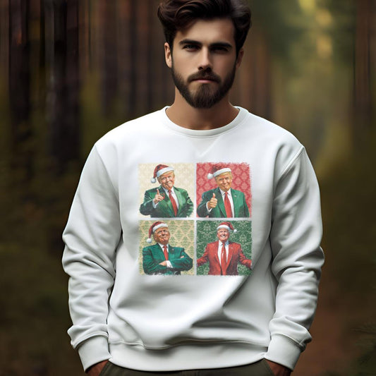 Unisex Trump Christmas Sweatshirt - Festive & Cozy Holiday Wear for Supporters