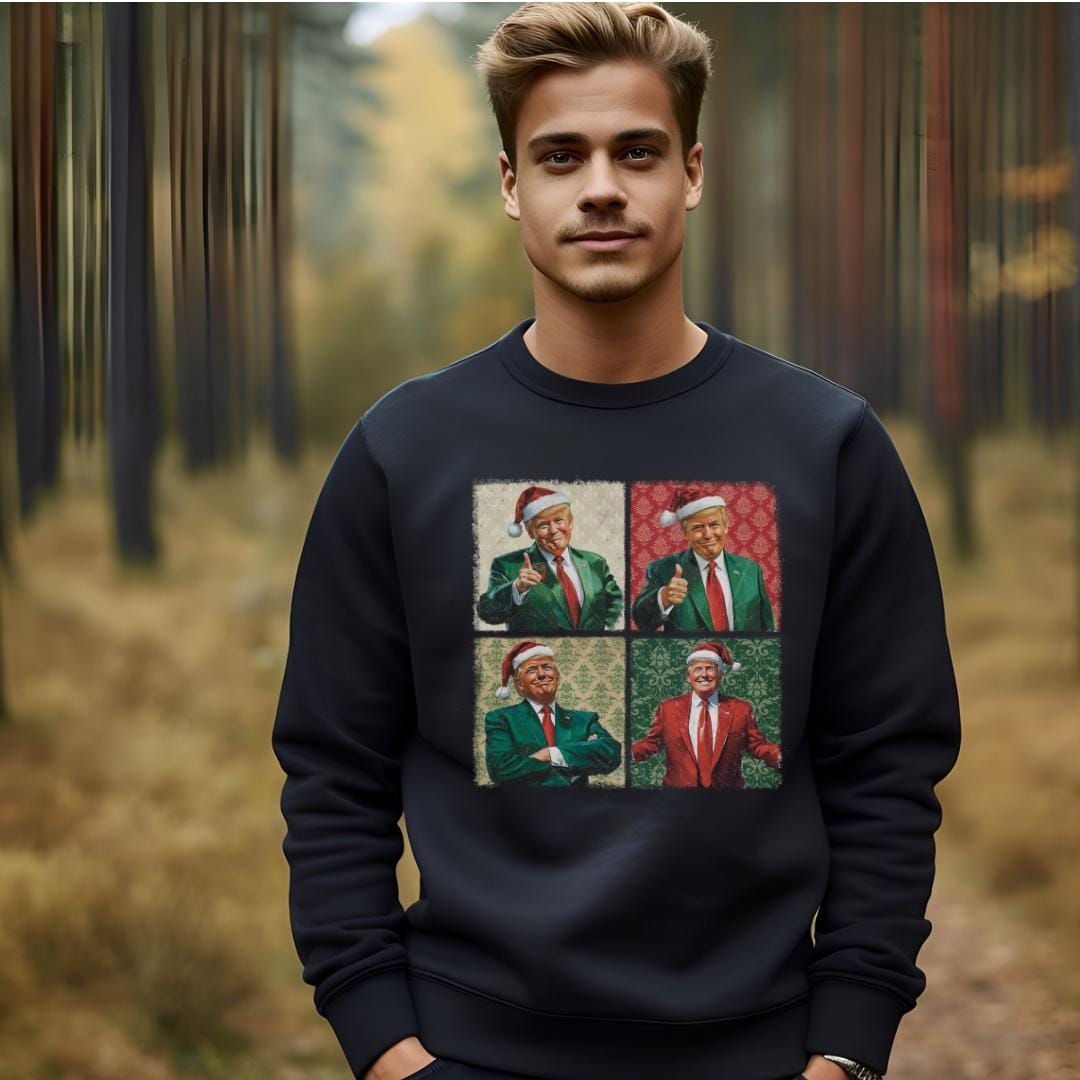 Unisex Trump Christmas Sweatshirt - Festive & Cozy Holiday Wear for Supporters